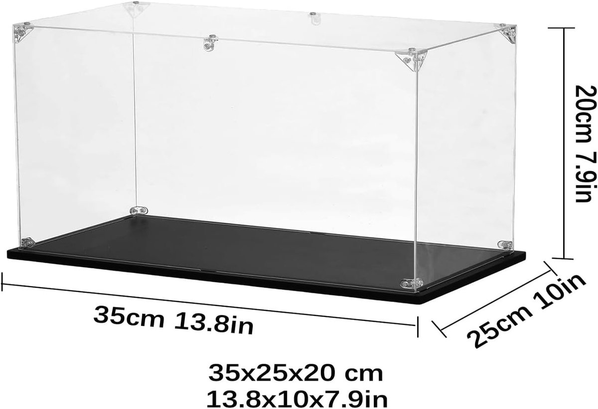 Akryl display kast,verdikte montage stofdichte display box,basis stabiel,geschikt voor het verzamelen van actie personages,modellen,gemakkelijk te monteren (13.8x9.8x7.9Inch/35x25x20CM)