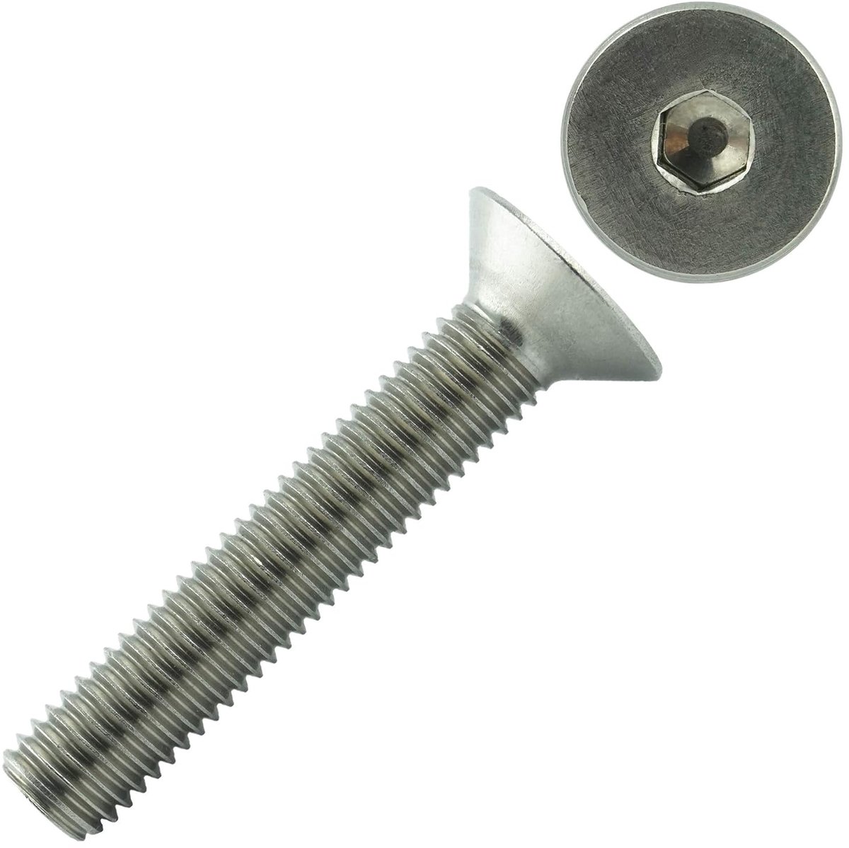 X 50 mm schroeven met verzonken kop (10 stuks) - DIN 7991 - ISO 10642 verzonken schroeven - schroefdraad - roestvrij staal A2 V2A