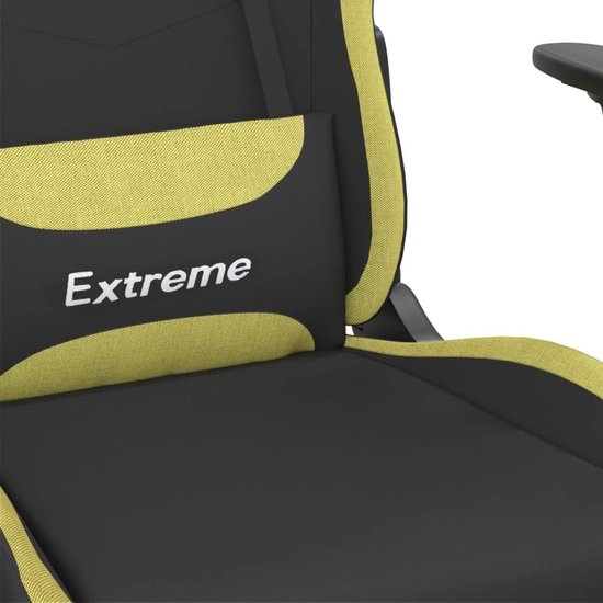 Gaming Stoel - Computerstoel TV Stoel - Comfortabel Gamen - Verstelbare Rugleuning Voetensteun - 1 stuk - Zwart Lichtgroen — afbeelding 3