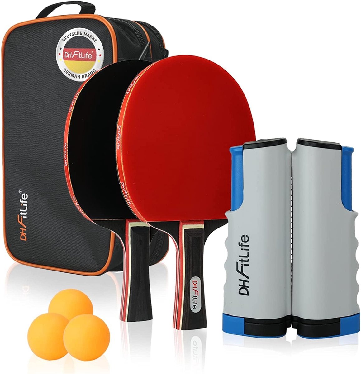 Complete tafeltennisset: racket, net en bal