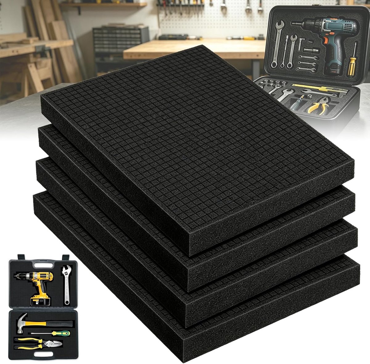Schuimstof op maat gesneden 405 x 305 x 25 mm - hoogwaardig rasterschuim - eenvoudig aan te passen - ShopVlot