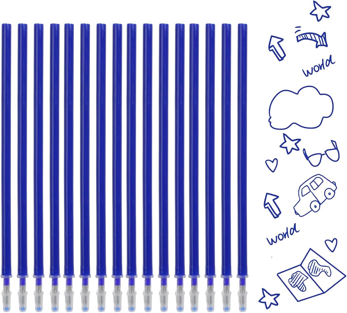 Navullingen voor balpen 0,7 mm - uitwisbaar - blauwe inkt - perfect voor school en creativiteit - ShopVlot