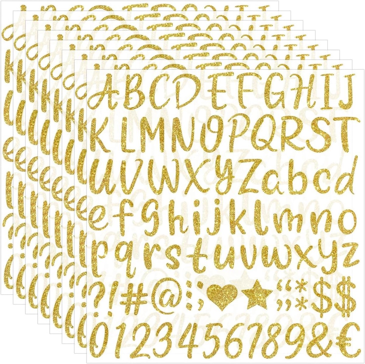 Letterstickers 648 Pcs - Goud Glitter - Zelfklevend Vinyl - Ideaal voor Creatieve Projecten - ShopVlot