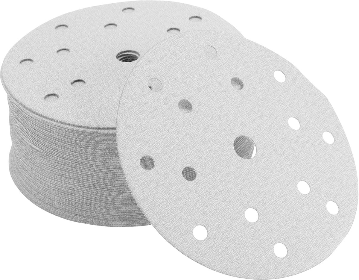Schuurbladen 5.91" 15 Gaten - Aluminiumoxide Wit - Autoherstel - Geschikt voor hout en metaal - ShopVlot