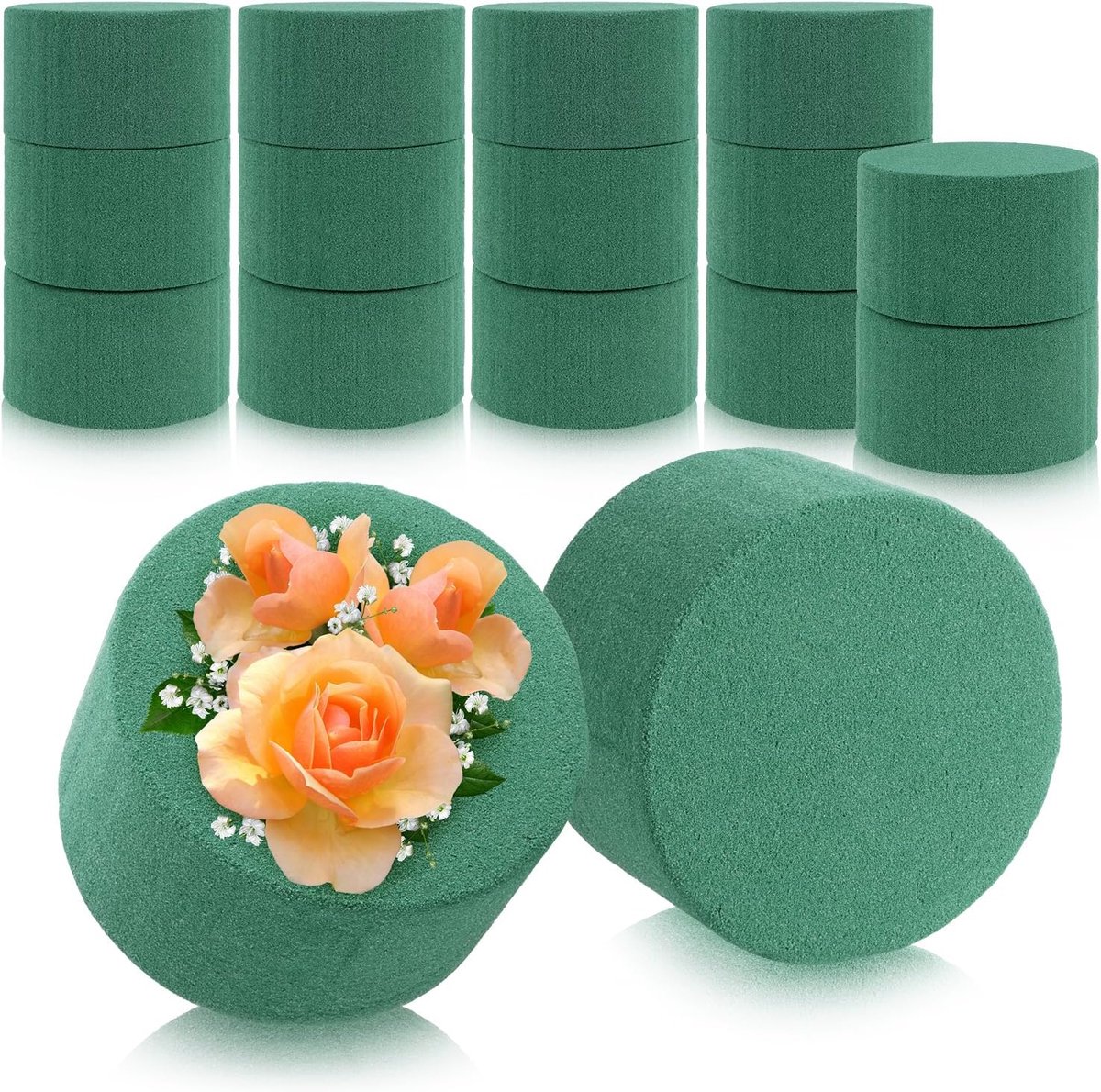 Bloemstukken in cilindervorm 16 x 8 cm - Bloemschuim voor verse bloemen - Creatieve decoratie voor feesten - ShopVlot