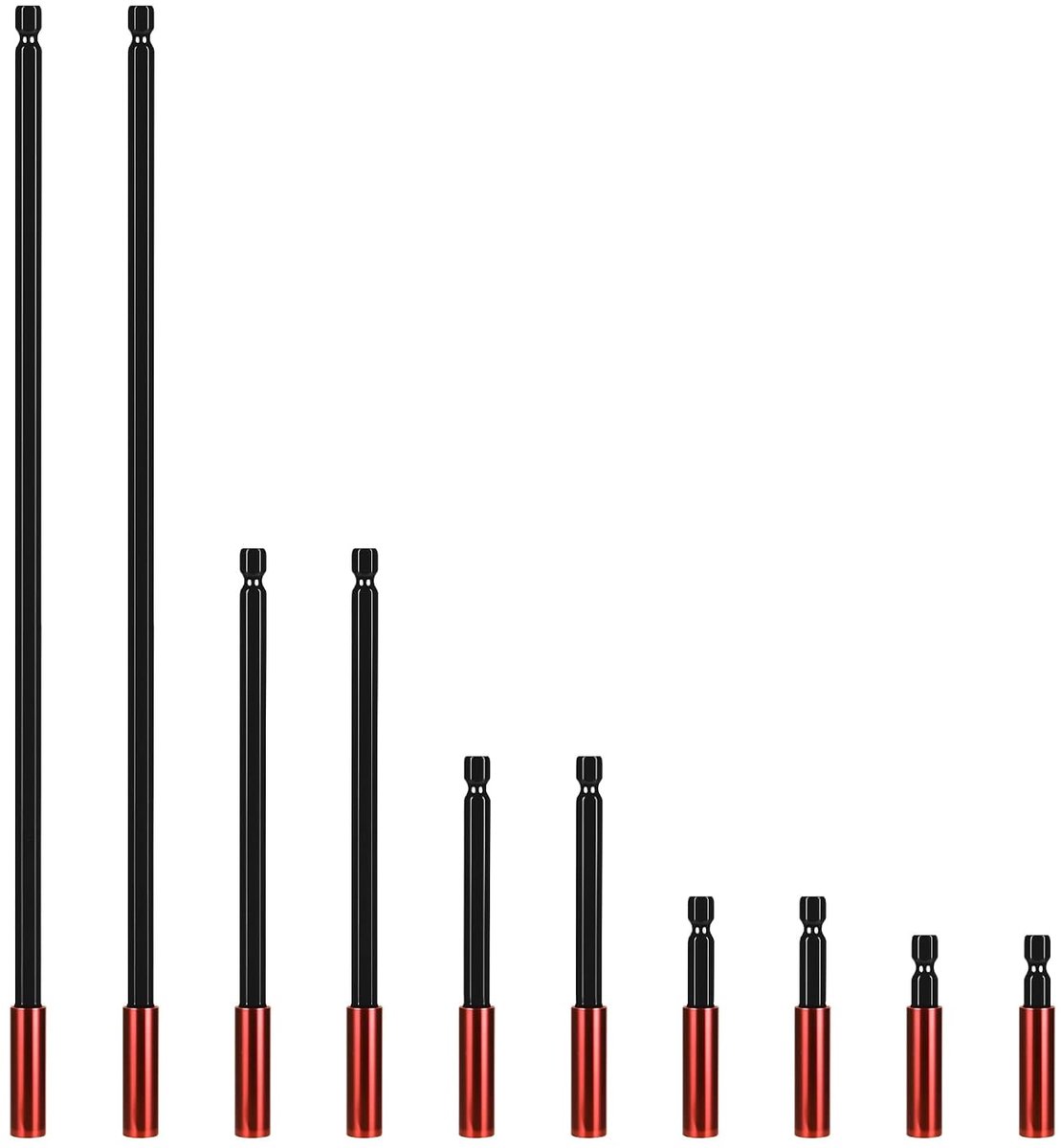 Magnetische Bitverlengstukken 10 Stuks - 1/4 Inch Hex Shank - Carbon Staal - Perfect voor Schroefmachines - ShopVlot