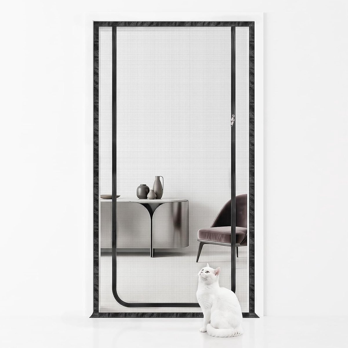 Katennetje - 90 x 200 cm - Balkondeur - Veiligheidshekje voor katten en honden - ShopVlot