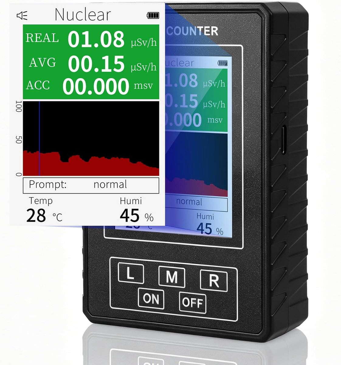 Geiger teller radioactiviteit XR1 Pro - draagbaar - nauwkeurig - meet straling veilig - ShopVlot