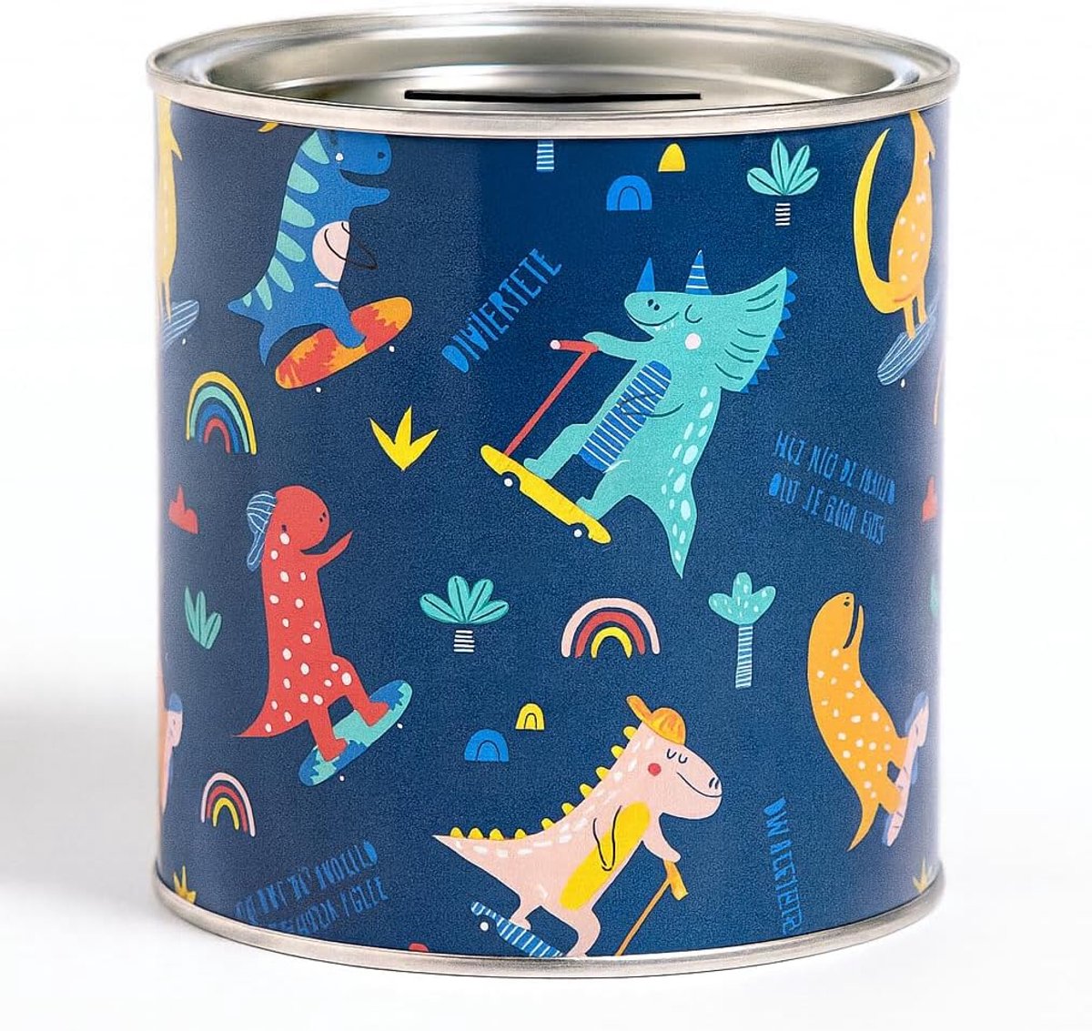 Spaarpot Dinosaurus 10 x 10 x 10 cm - Metalen box - Multifunctioneel - Perfect voor bureau - ShopVlot
