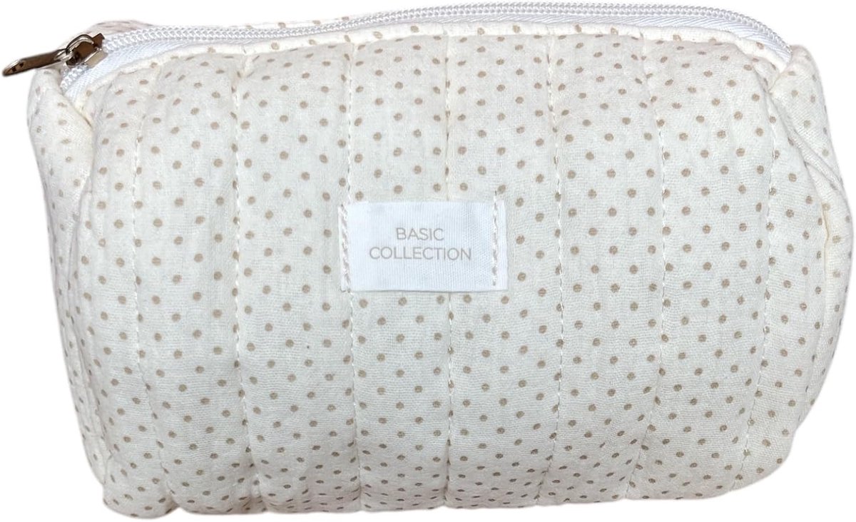 Cosmeticabed voor Make-up Kwasten - Wit 18x8x11cm - Dots Patroon - Perfect voor Organiseren - ShopVlot