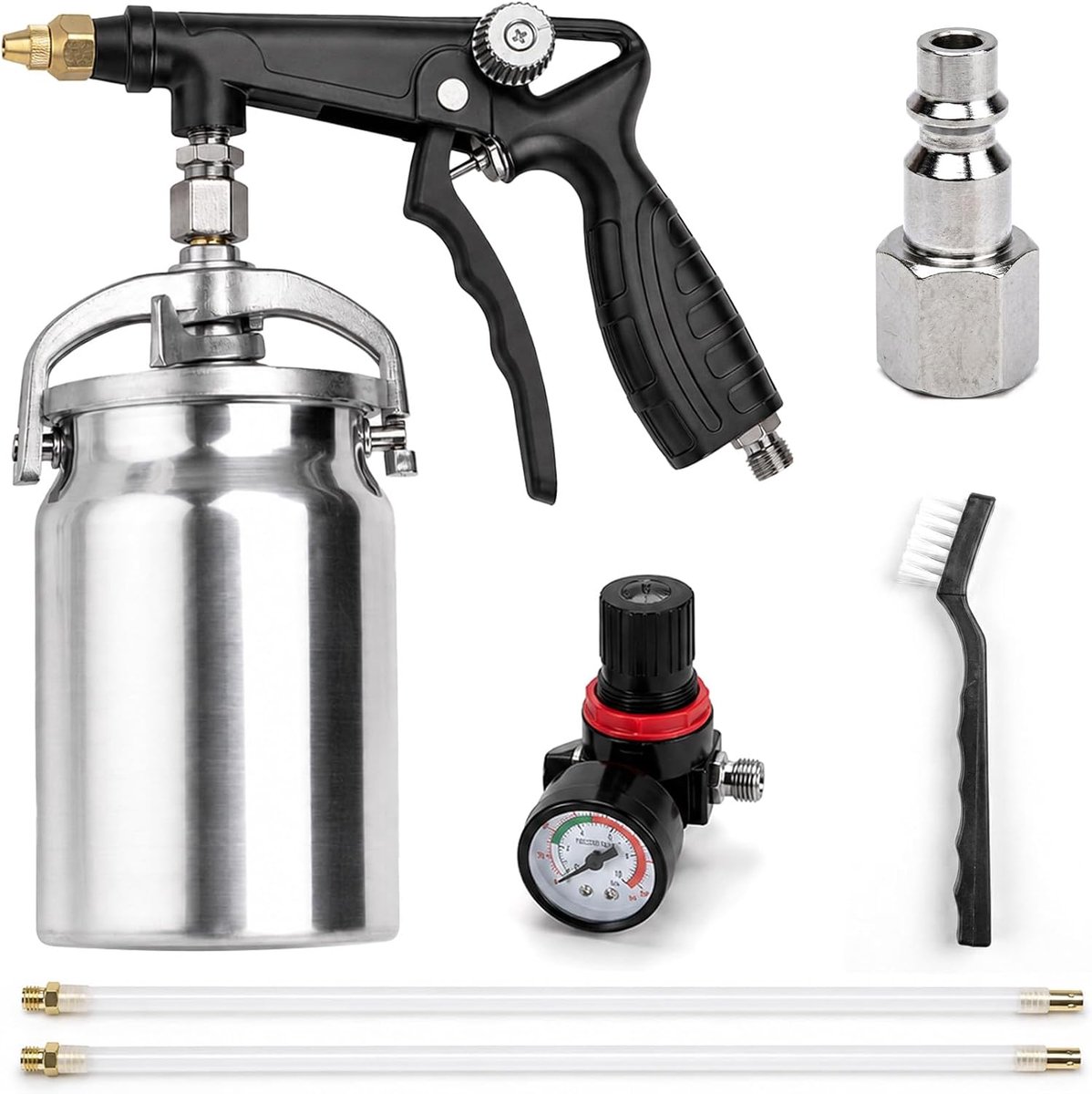 Ondervloerbeschermingsspuitpistool 1000 ml - vloeibekerpistool - 360° spuitslang - snelle coating zonder verdunning - ShopVlot