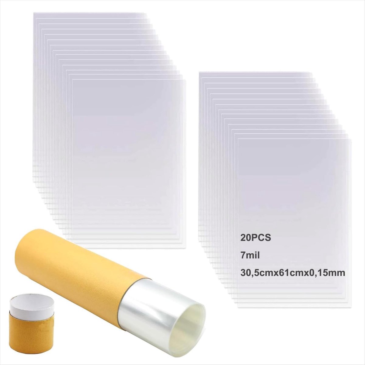 Mylar sjablonen 20 stuks 30.5 x 61 cm - 7Mil PET folie - duurzaam en transparant - ideaal voor DIY projecten - ShopVlot