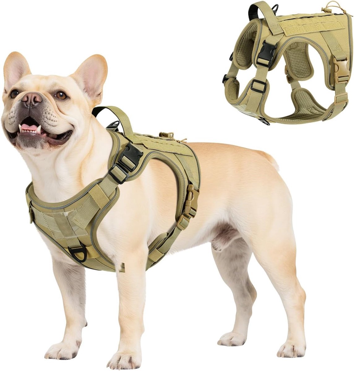 Hondentuigje Molle Paneel - Reflecterende Strip - Perfect voor Service Training - Army Geel, M - ShopVlot