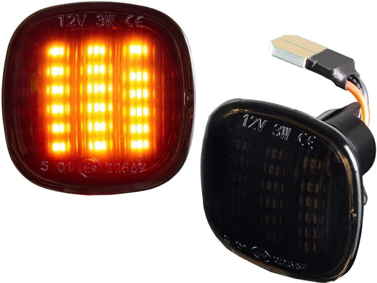 LED zijindicatoren - getint zwart/rookglas - E-keurmerk - veilig op de weg - ShopVlot