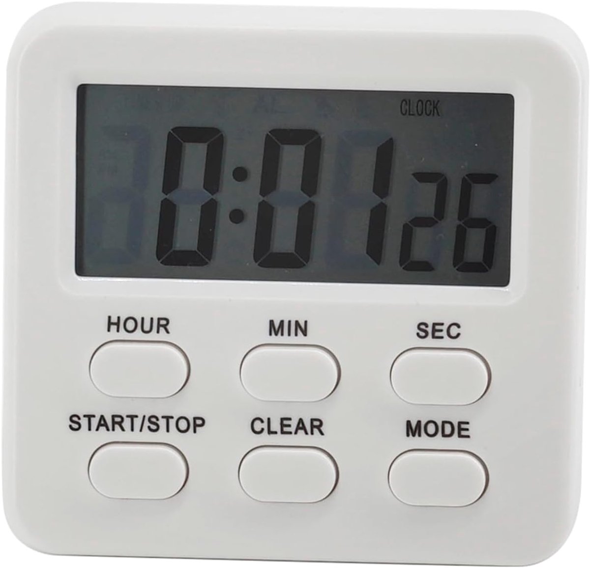 Digitale keuken timer 24-uurs - wit ABS - magnetische achterkant - ideaal voor koken en studeren - ShopVlot