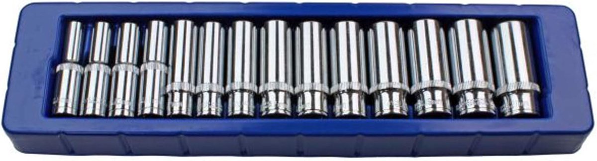 Hexaanslag set 3/8" 8-21mm - 14 delige set - enkele hexagon - ideaal voor precisiewerk - ShopVlot