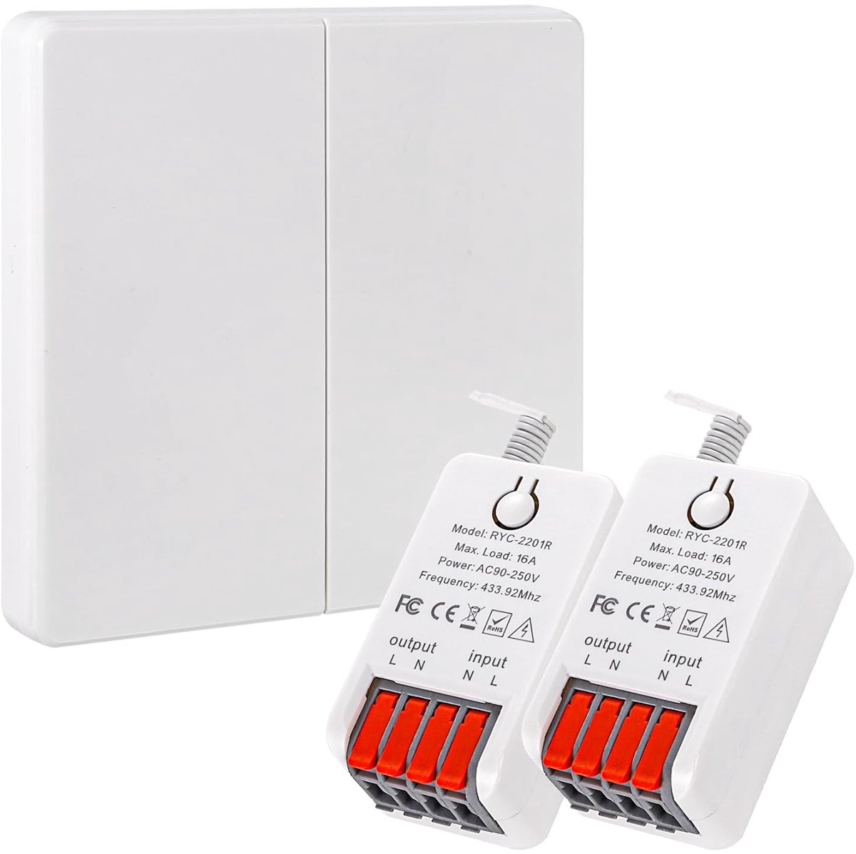 Draadloze Lichtschakelaar Kit 86 - Wandpaneel met Hoge Straling - 16 Ampère Relay Ontvanger - ShopVlot