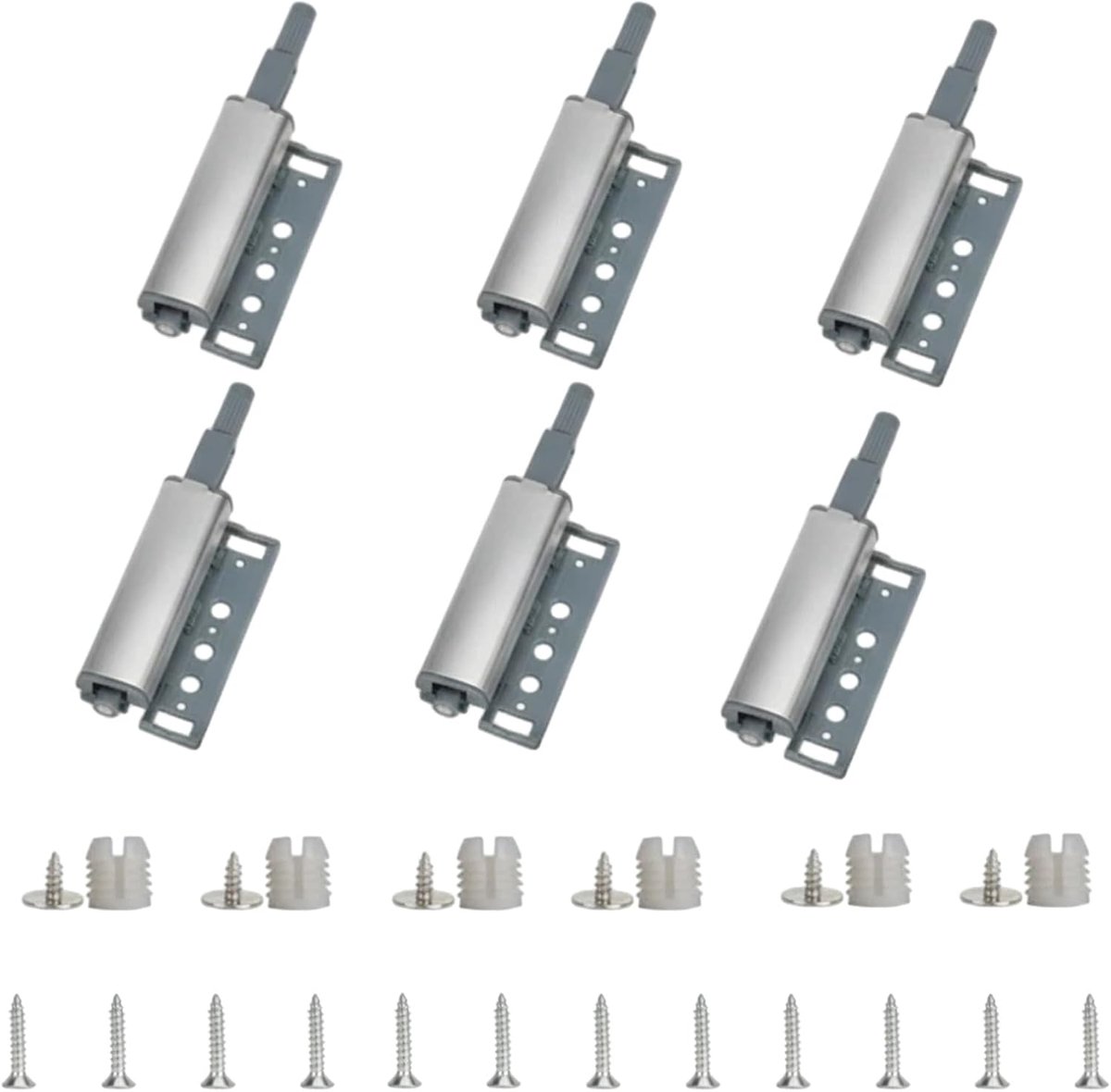 Push-to-open deur opener set - 6 stuks met bevestigingsmateriaal - compact en veelzijdig - eenvoudig te gebruiken - ShopVlot
