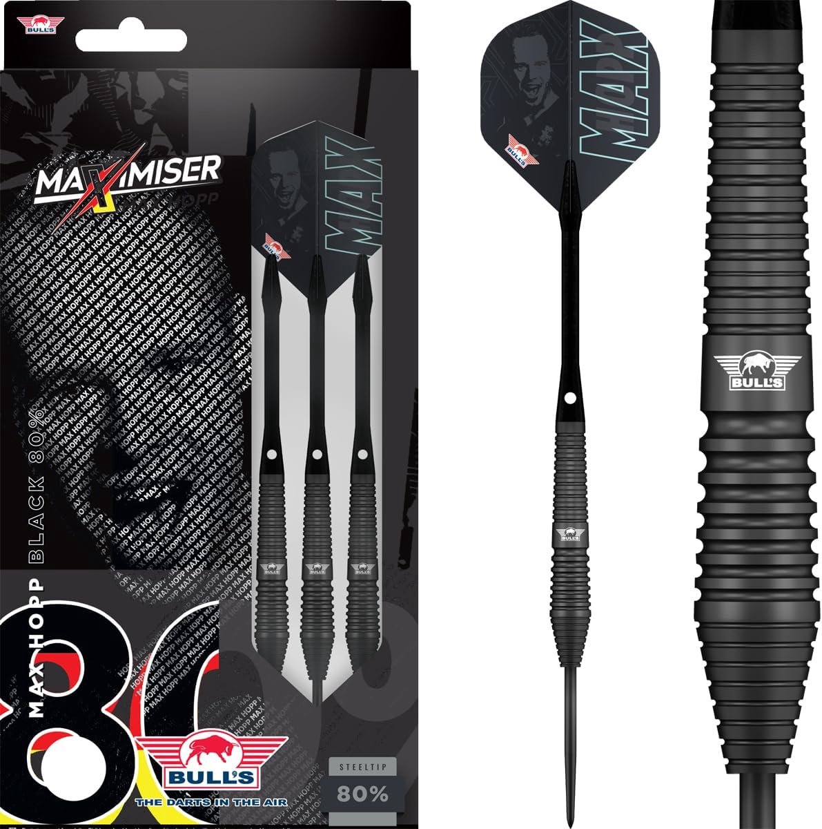 Steeltip dartpijlen 80% tungsten - 24g - zwart - ideaal voor precisie - ShopVlot