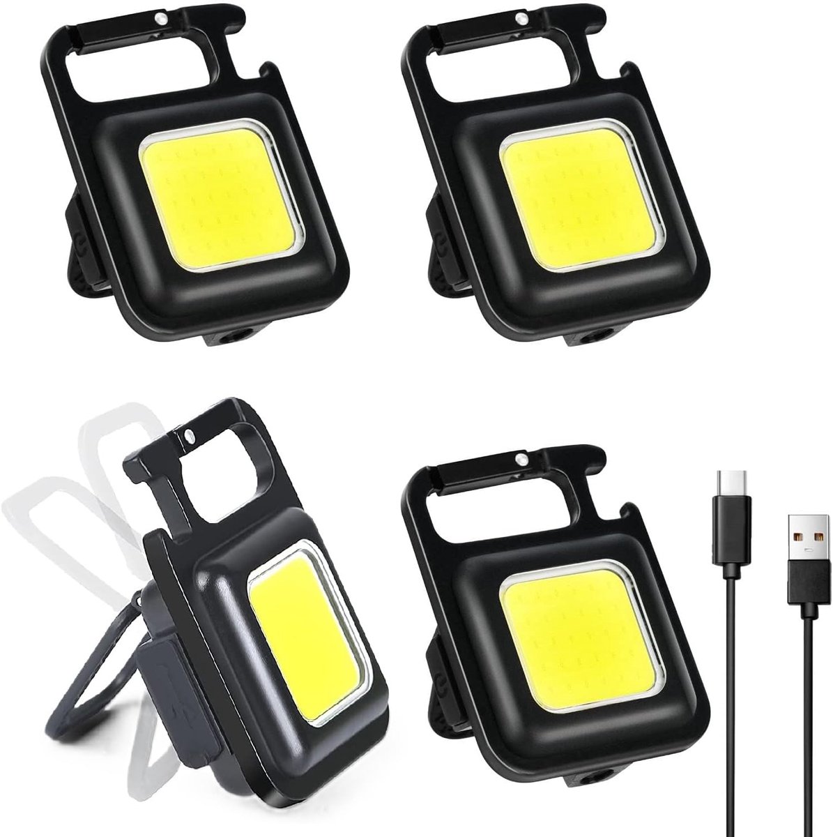 Mini-werklamp 800 lumen - COB LED - 4 stuks - ideaal voor kluswerkzaamheden - ShopVlot
