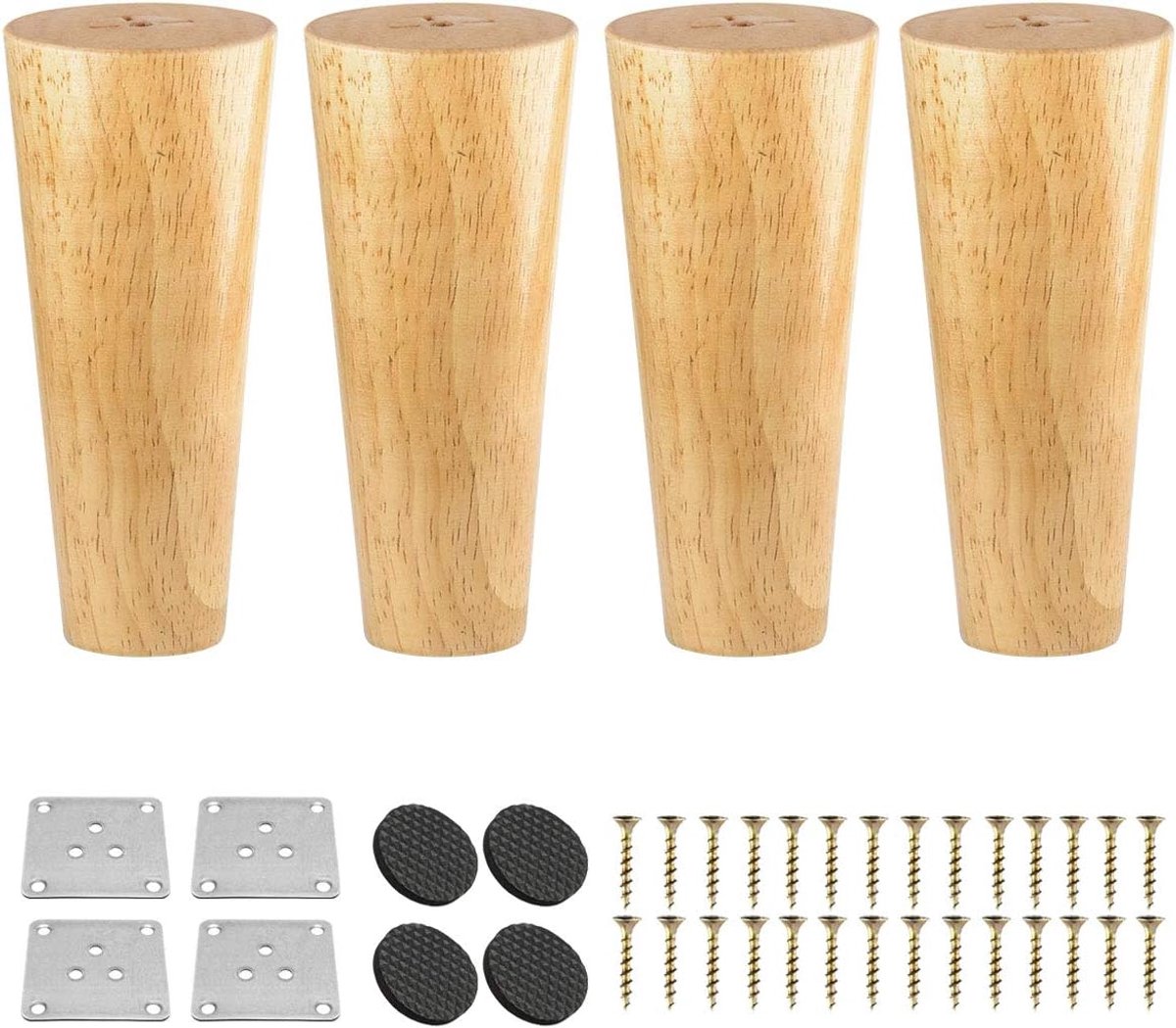 Meubelpoot 3 Inch - Massief Hout - Rond Tapsert - Verhoog je meubels - ShopVlot