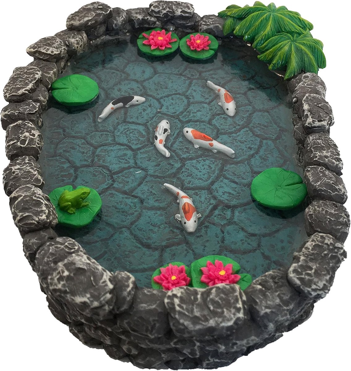 Miniatuur vijver - Koi vijver voor een feeën tuin - Inclusief koi vissen en waterplanten - ShopVlot