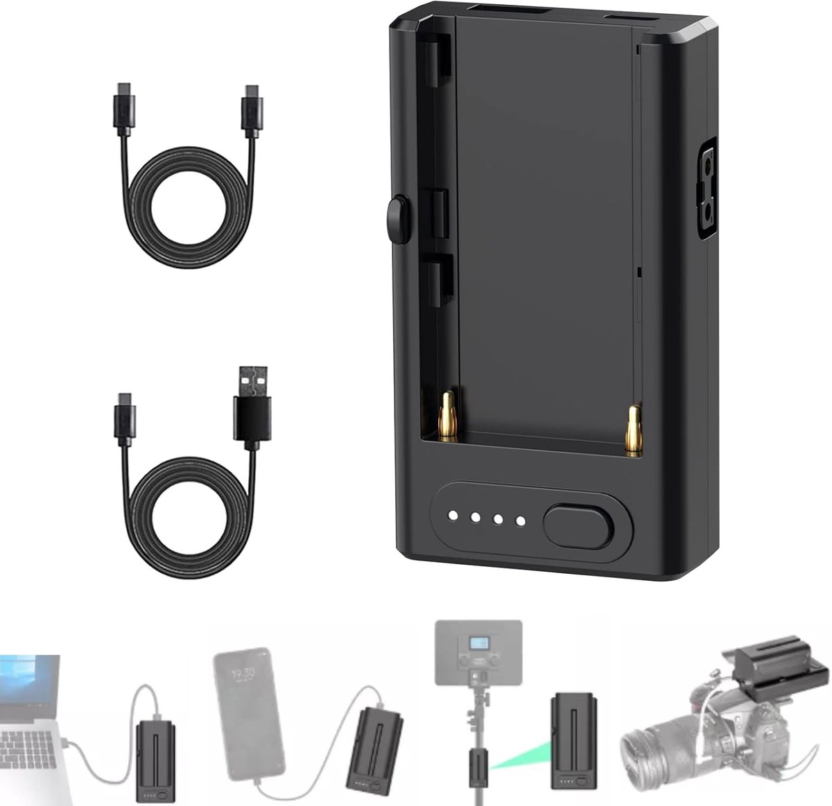 Batterijadapter NP-F - Snelladen - Meerdere uitgangen - Geschikt voor spiegelreflex- en spiegelloze camera's - ShopVlot