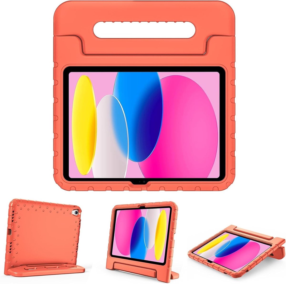 Tablet Hoes voor iPad 10e/11e Generatie 10.9/11 Inch – Oranje Kidsproof Kinderhoes met Handvat – Schokbestendige Beschermhoes – Ntech
