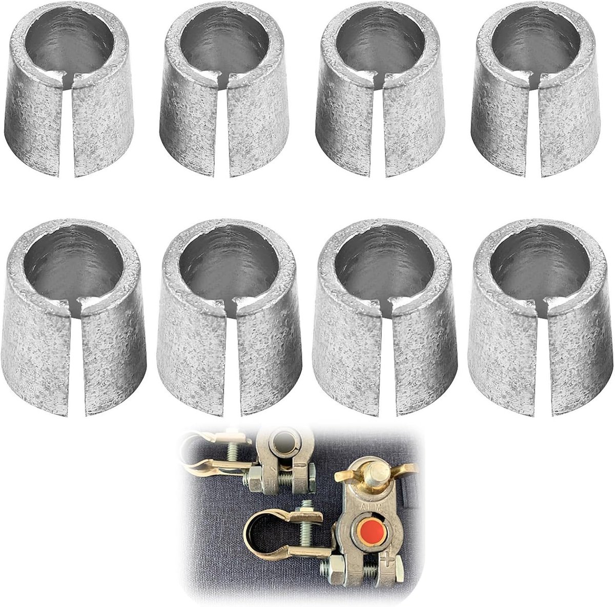 Accupooladapters 8 stuks - robuuste adapterhulzen - veilige verbinding voor voertuigen en boten - ShopVlot