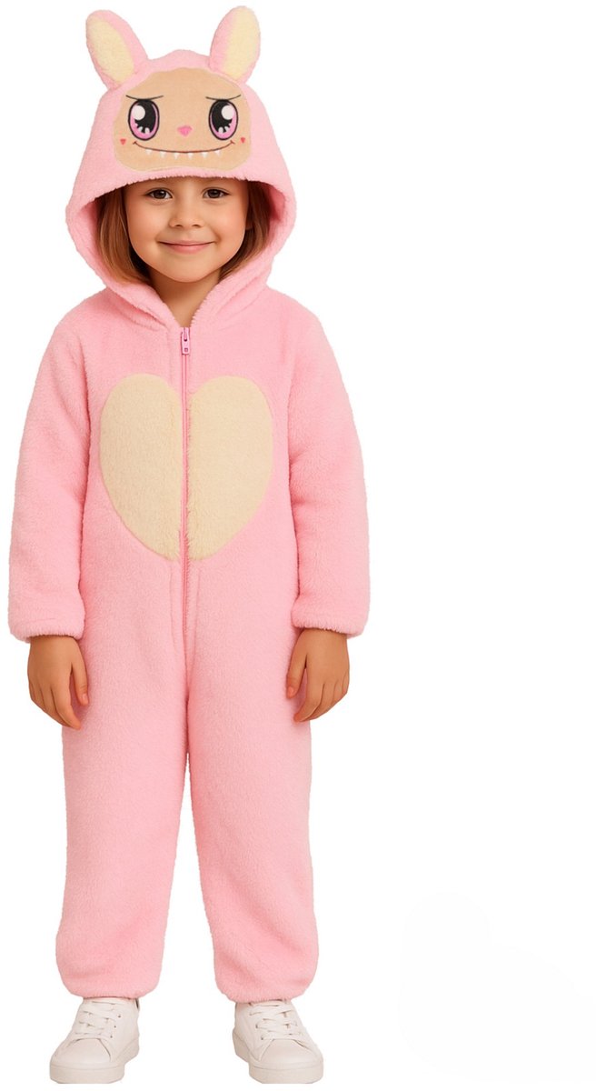 Hart Lafufu-kostuum voor kinderen roze