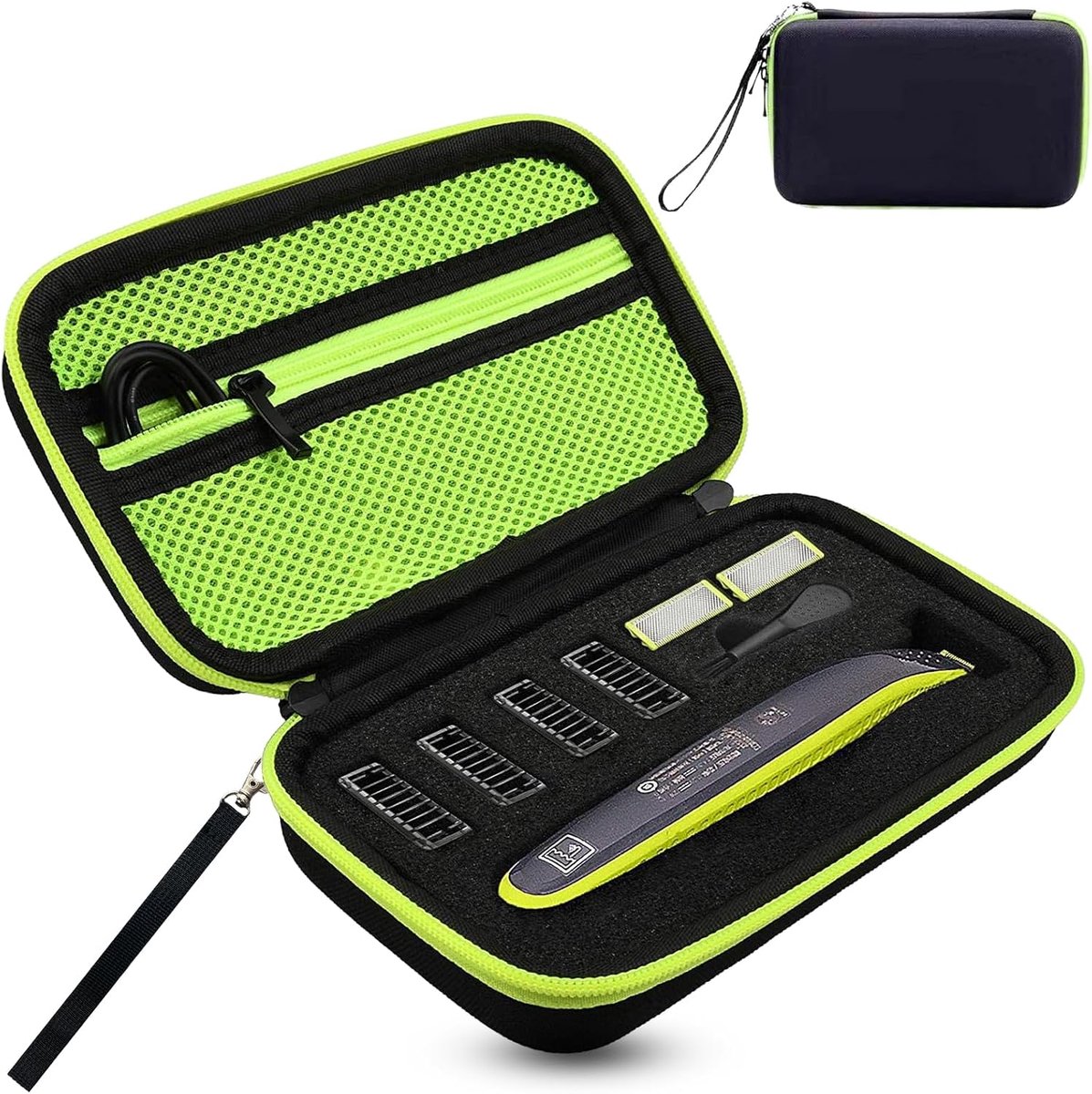 Tas voor Philips Oneblade - groen - 20 x 12 x 6 cm - praktische opbergtas - ideaal voor onderweg - ShopVlot