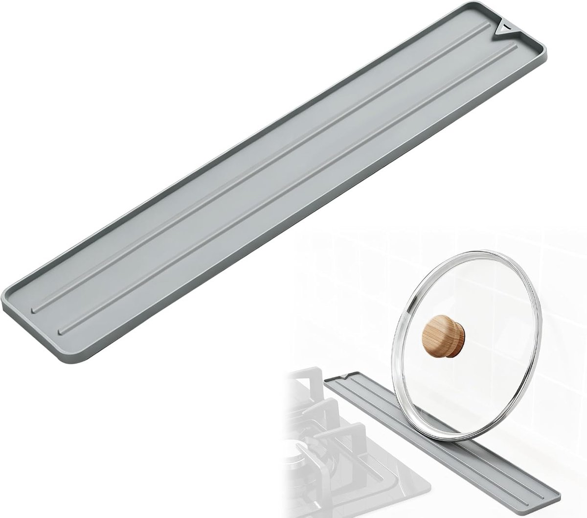 Afdruipmat siliconen 45 x 8,5 cm - antislip - hittebestendig - ideaal voor glazen en flessen - ShopVlot