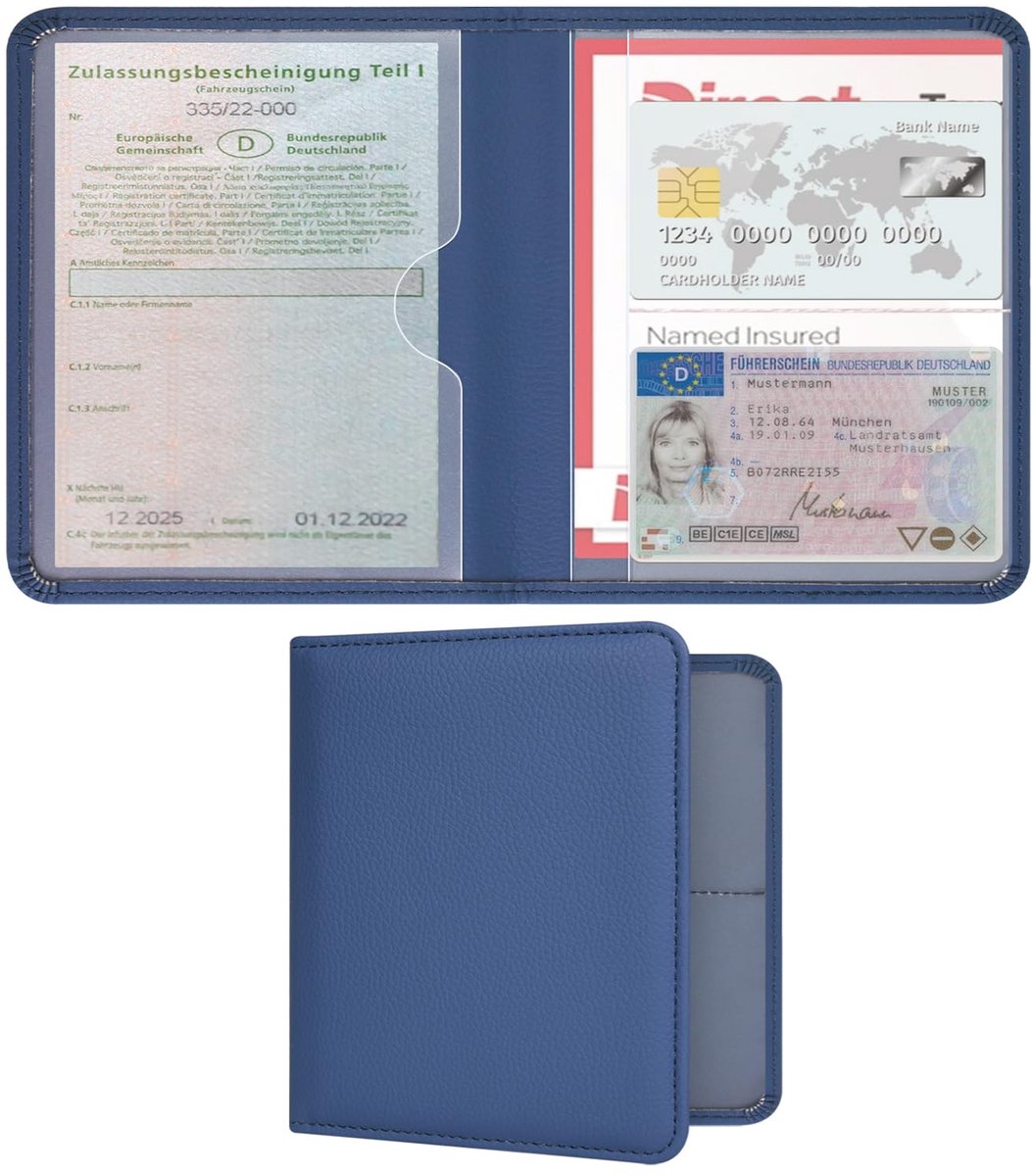 Documententas voor auto S - compacte PU-hoes - organizer voor dashboardkastje - overzichtelijke voertuigregistratie - ShopVlot