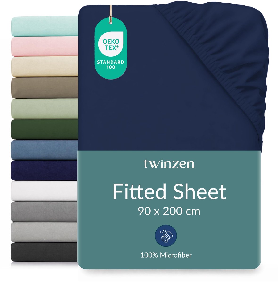 Hoeslaken 90x190/90x200 cm - donkerblauw - insteekhoogte 25 cm - perfect voor een comfortabele nachtrust - ShopVlot