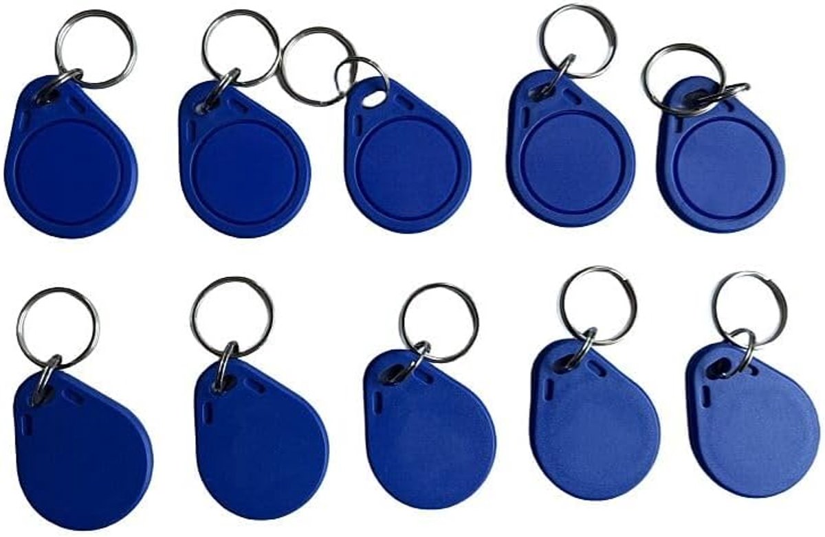 Keychain ISO 15693 13.56Mhz - Blauw ABS - Pack van 10 - Ideaal voor identificatie - ShopVlot