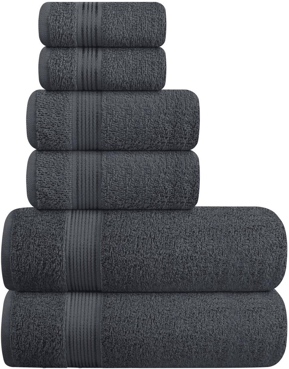 Handdoekenset 6-pack ultra zacht - 2 badhanddoeken 28 x 55 inch - 2 handdoeken 40 x 61 cm - ShopVlot
