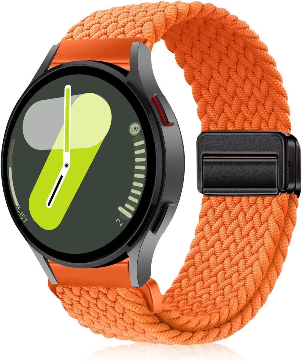 Horlogeband voor Samsung Galaxy Watch 6/6 Classic/5/5 Pro 45mm - Nylon elastisch - Magneetsluiting - ShopVlot