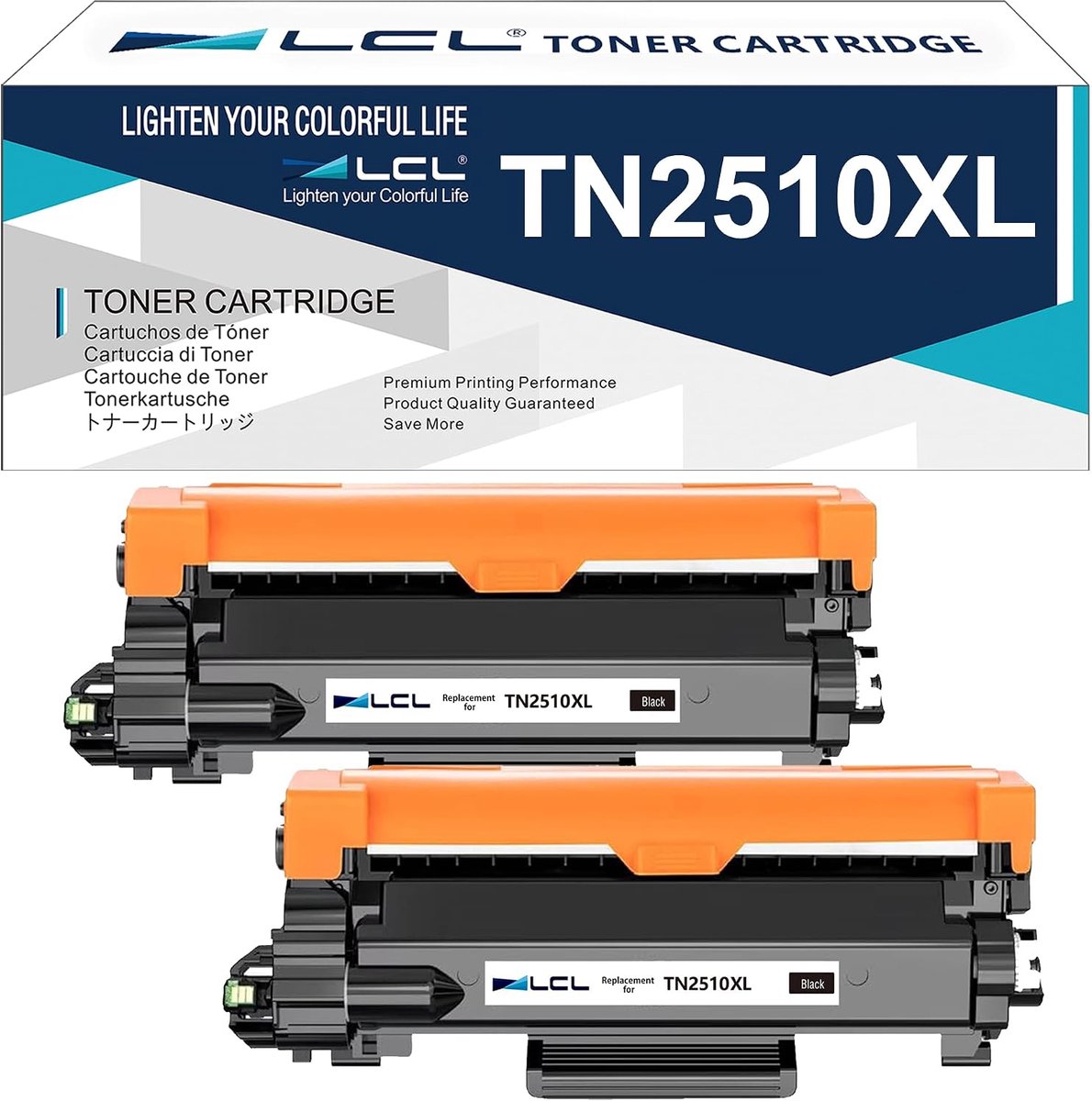 Tonercartridges TN2510 TN2510XL - 3000 pagina's - 2 stuks - vervanging voor Brother printers - ShopVlot
