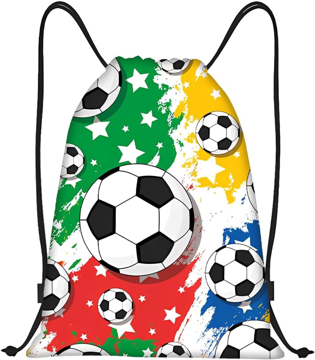 Rugzak met trekkoord - waterafstotend Oxford - voetbalontwerp - ideaal voor sport en school - ShopVlot