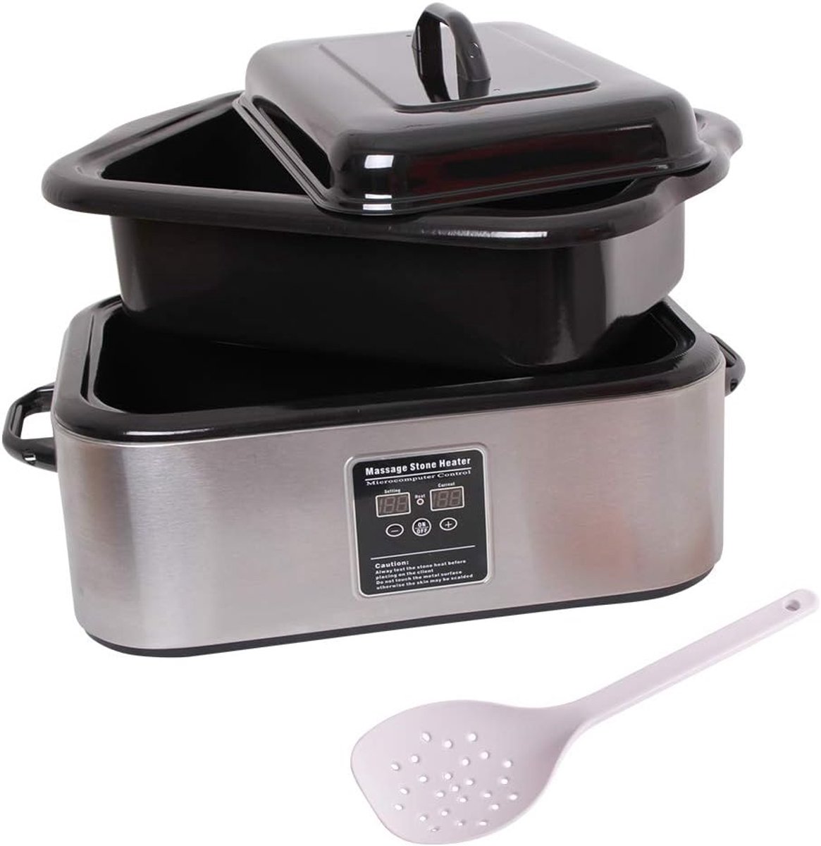 Hot Stone apparaat groot - RVS - Digitale temperatuurregeling - Ideaal voor steenmassage - ShopVlot