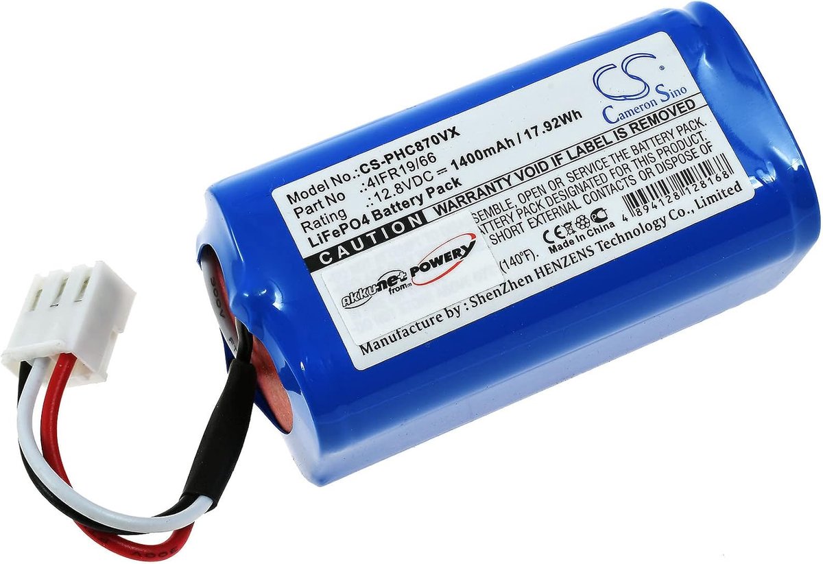 Vervangingsbatterij stofzuiger Severin Chill RB7025 - 12.8V Li-Fe - 1500mAh capaciteit - ShopVlot