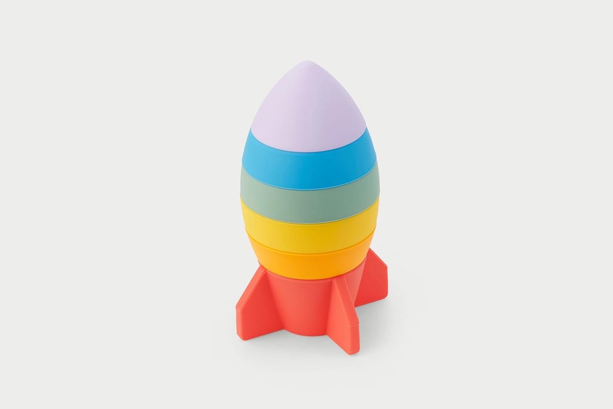 Rocket Stacker - 6 stapelbare siliconen secties - regenboog - stimuleert motorische vaardigheden - ShopVlot