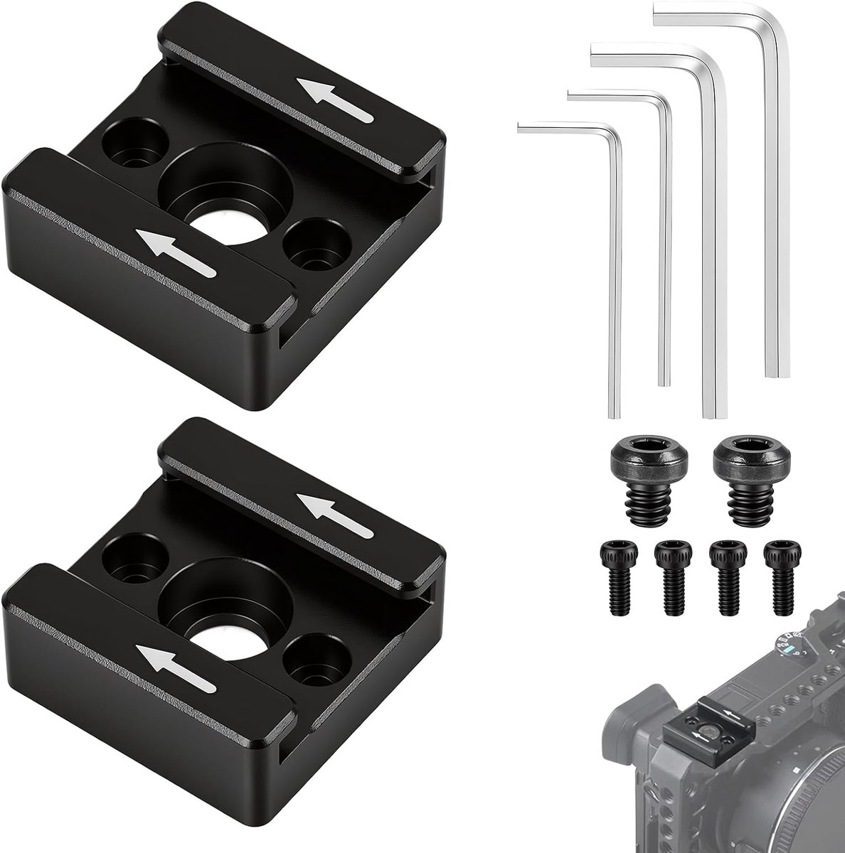Cold shoe adapter 2pcs - Cold claw houder - 1/4 inch-20 schroefdraad - Stabiliteit voor camera accessoires - ShopVlot
