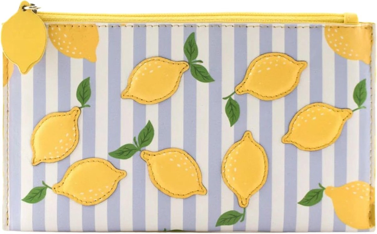 Brillenkoker voor dames 18 x 10 cm - citroenleer - dubbele ritssluiting - stijlvol en praktisch - ShopVlot