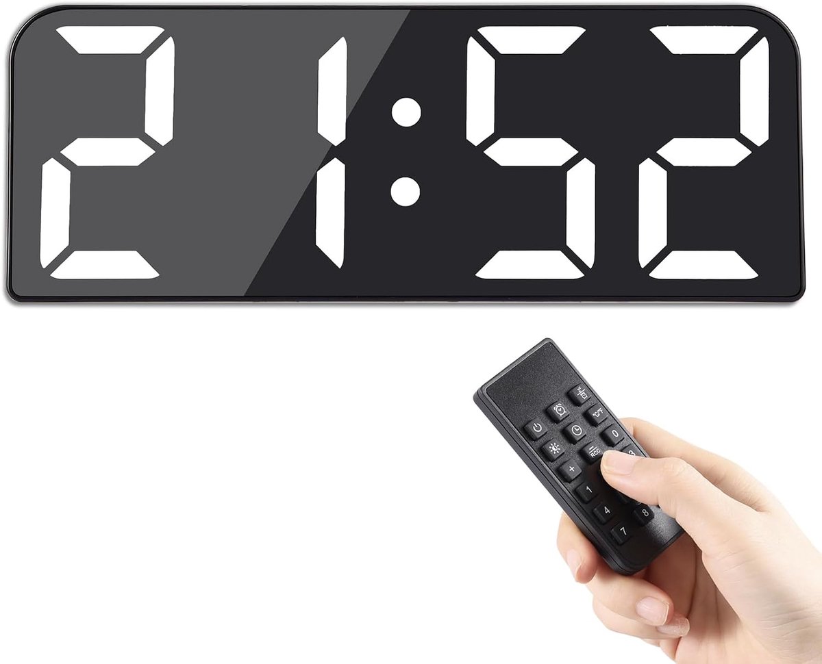 Digitale Wandklok 9.5 Inch - Grote Display - Met Afstandsbediening - Ideaal voor Thuis en Kantoor - ShopVlot