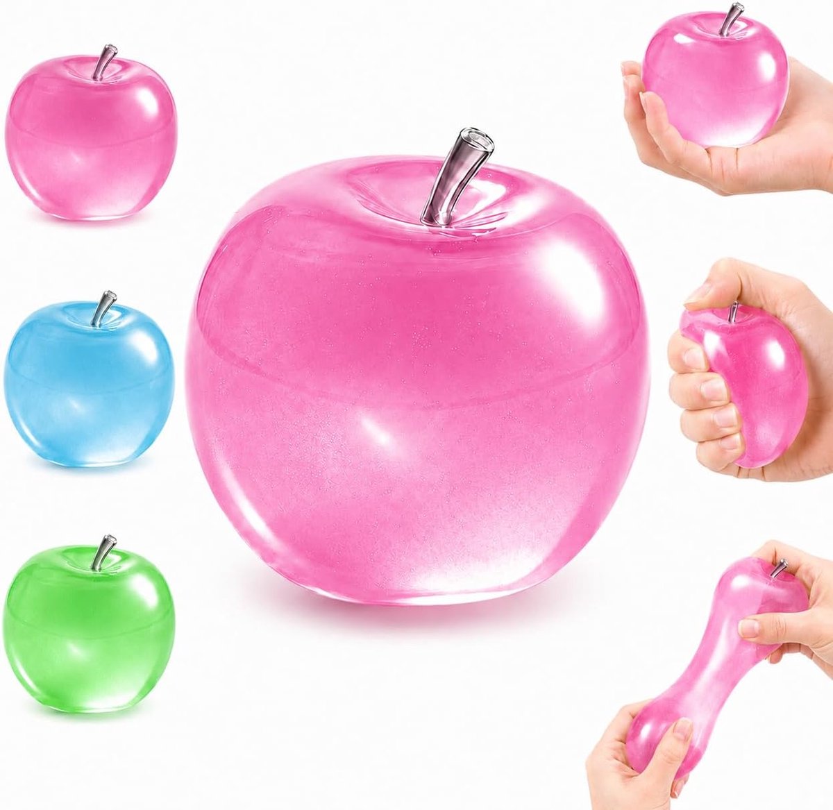 Drukbal appelvorm - zacht terugvormend - aangenaam in de hand - ideaal voor ontspanning - ShopVlot