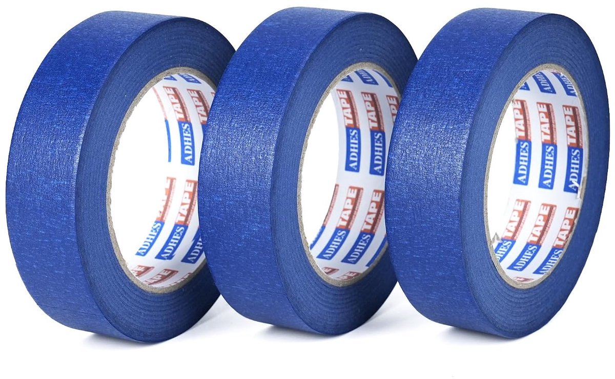 Verf tape blauw 36 mm x 45 m - 3 rollen - voor strak schilderwerk - eenvoudig te verwijderen - ShopVlot