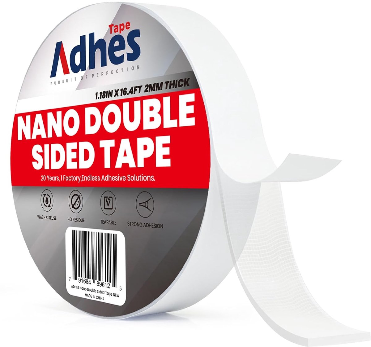 Nano tape dubbelzijdig 2 mm dik - 30 mm x 5 m - afneembaar - ideaal voor het ophangen van foto's - ShopVlot