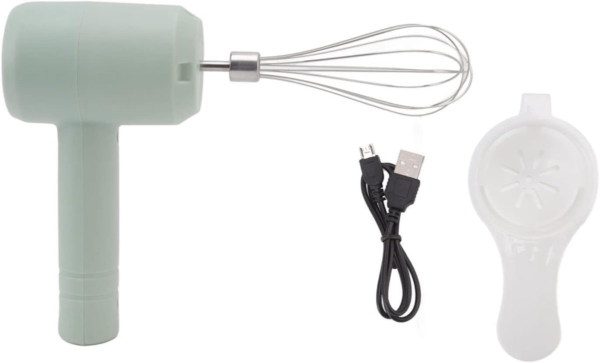 Handmixer Keukenmixer Beslag Maken USB Oplaadbaar 20 Watt Lichtcyaan