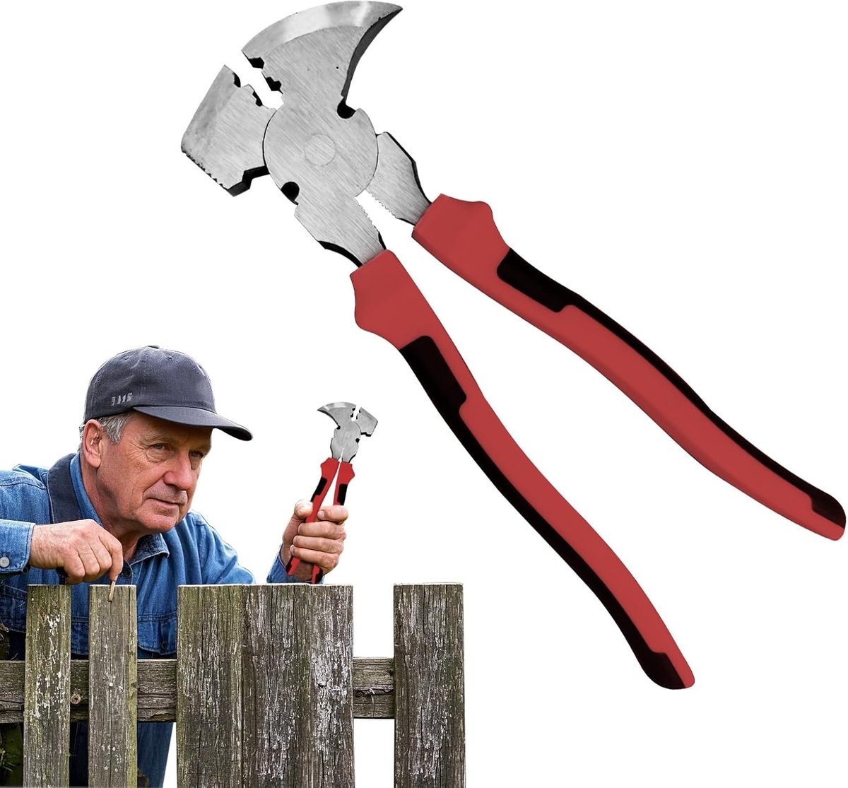 Hekwerk Tang - Metaalkabel Tang - Hekken Bouwen - Versterkte Kaakstructuur - 28 cm - Rood